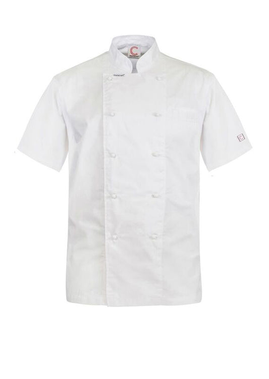 This product is made by ChefsCraft and distributed by B-Protected. The Lightweight Executive Short Sleeve Chefs Jacket has the part number of NCC-CJ049