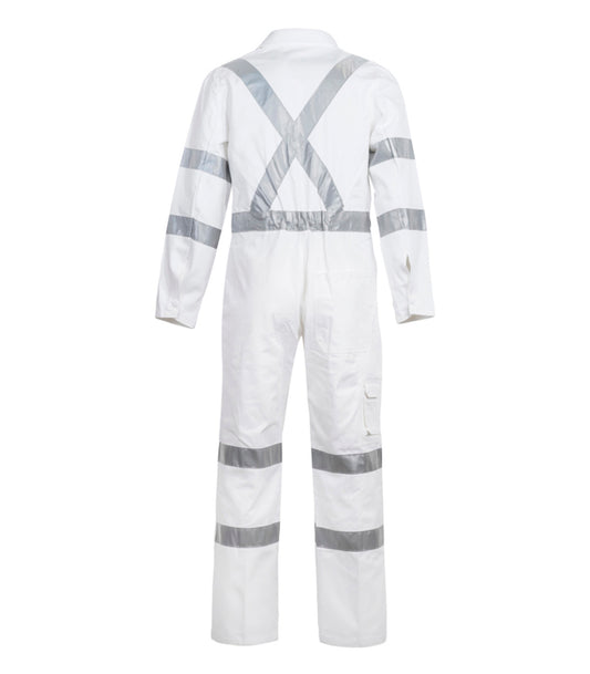 This product is made by Workcraft and distributed by B-Protected. The Night White 310 Gsm Cotton Coveralls Reflective Tape has the part number of NCC-WC3254