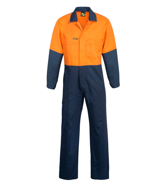 This product is made by Workcraft and distributed by B-Protected. The Hi Vis 220 Gsm Poly Cotton Coveralls has the part number of NCC-WC3059