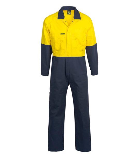 Hi Vis 220 Gsm Poly Cotton Coveralls - made by Workcraft