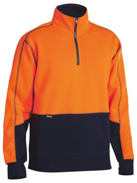 This product is made by Bisley and distributed by B-Protected. The Hi Vis Fleece 1/4 Zip Pullover has the part number of B-BK6989