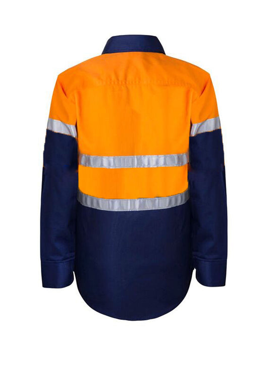 This product is made by Workcraft and distributed by B-Protected. The Kids Hi Vis Long Sleeve Shirt has the part number of NCC-WSK125
