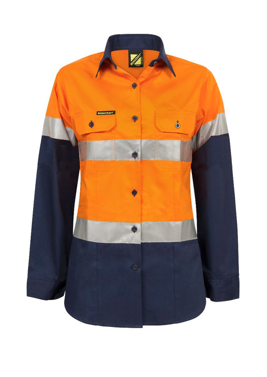 This product is made by Workcraft and distributed by B-Protected. The Ladies Hi Vis Lightweight Long Sleeve Shirt With Tape has the part number of NCC-WSL501