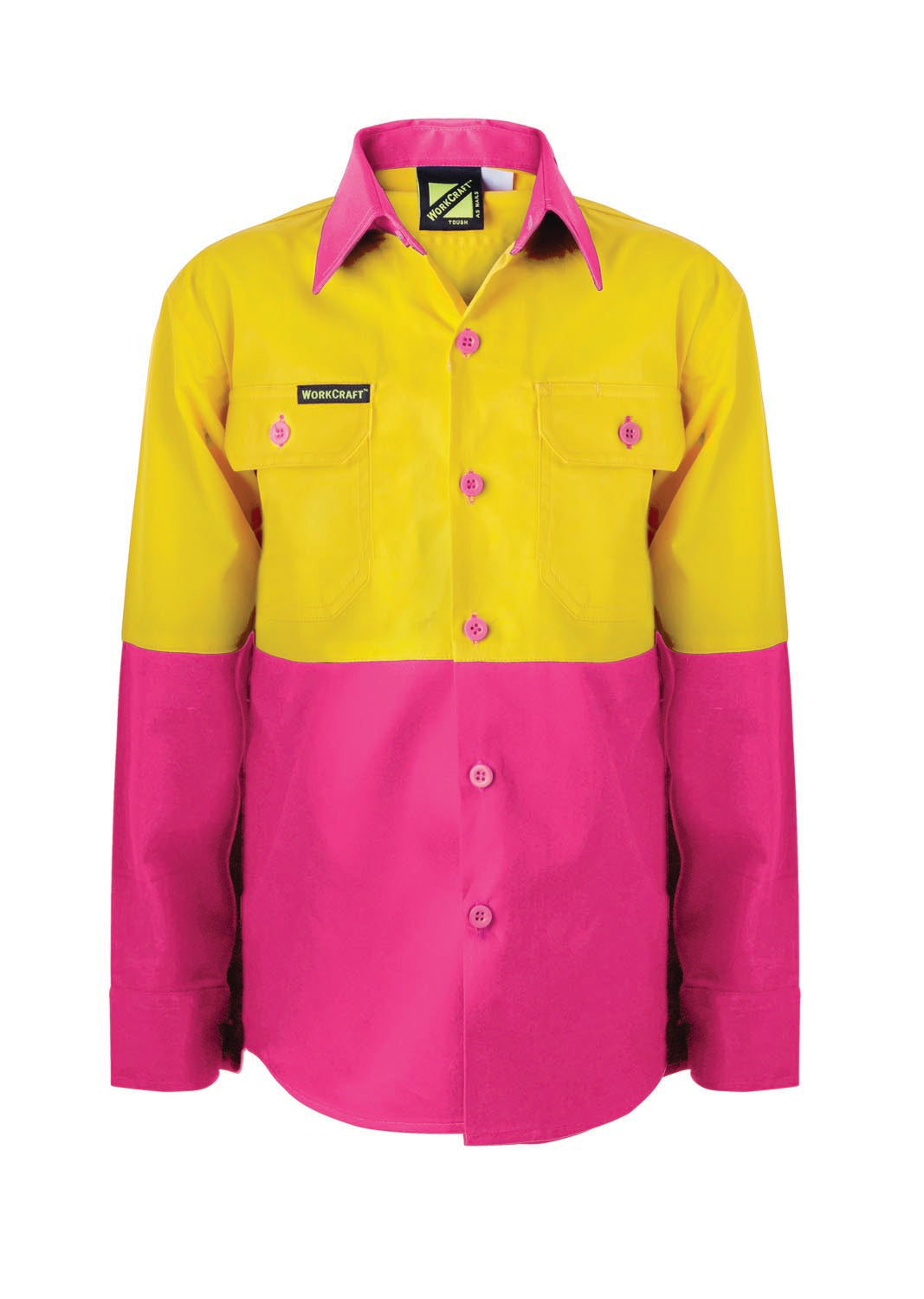 Kids Hi Vis Shirt Long Sleeve - made by Workcraft