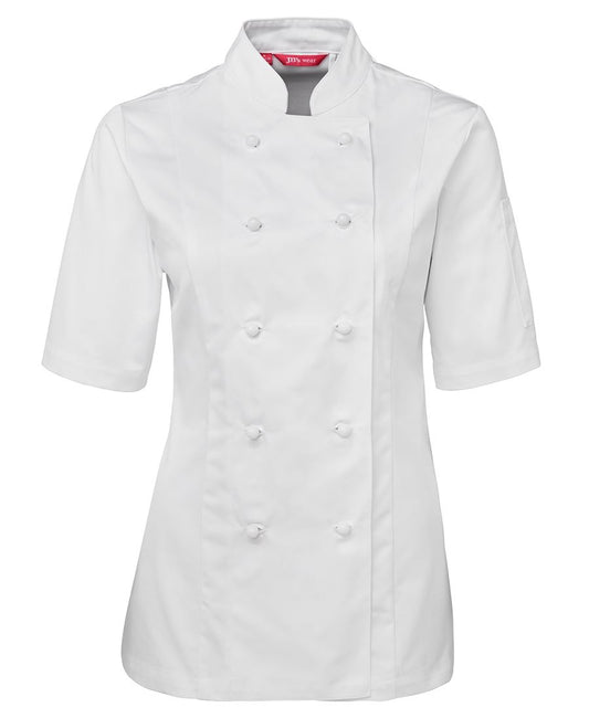 This product is made by JBs Wear and distributed by B-Protected. The Ladies Chefs Polo has the part number of JB5LPNo No