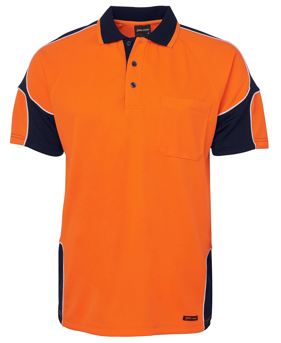 Hi Vis Short Sleeve Arm Panel Polo - made by JBs Wear