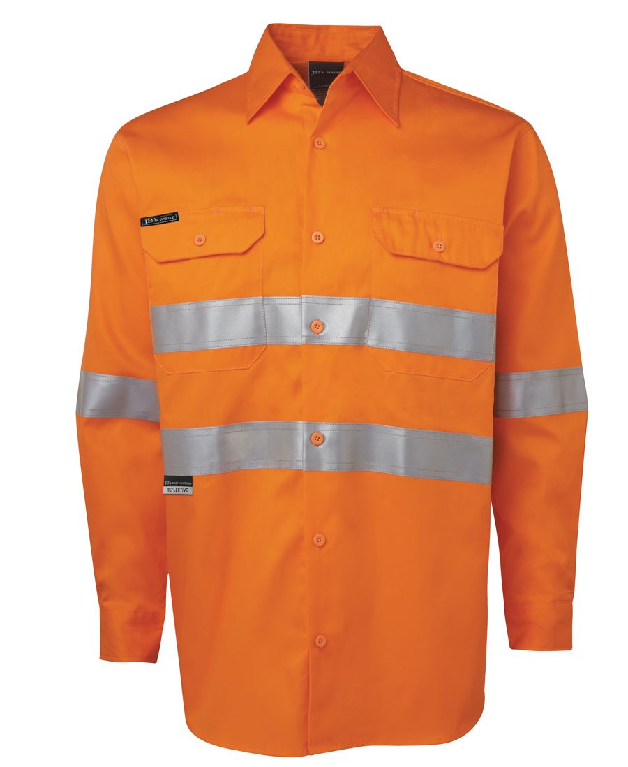 Hi Vis Long Sleeve Work Shirt W/ Tape - made by JBs Wear