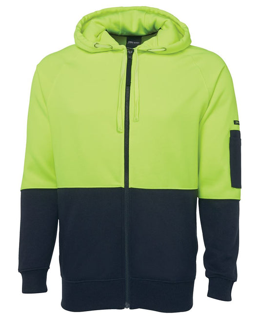 This product is made by JBs Wear and distributed by B-Protected. The Hi Vis Full Zip Hoodie has the part number of JB6HVH