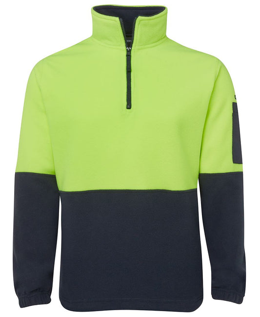 This product is made by JBs Wear and distributed by B-Protected. The Hi Vis Half Zip Polar Fleece has the part number of JB6HVPF