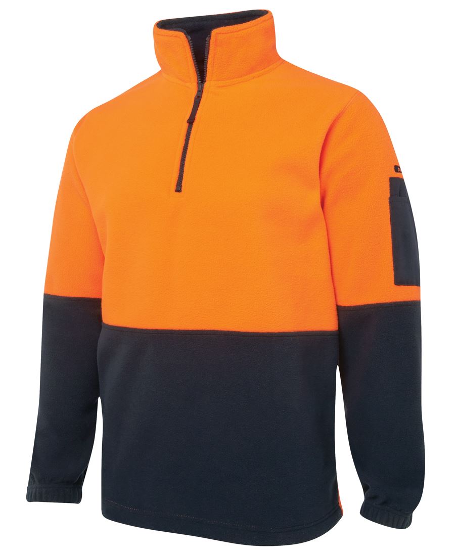 Hi Vis Half Zip Polar Fleece - made by JBs Wear