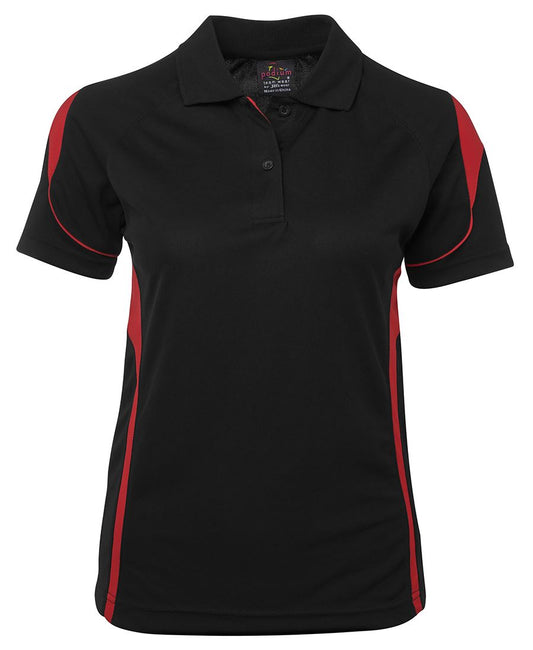 This product is made by JBs Wear and distributed by B-Protected. The Podium Ladies Bell Polo Shirt has the part number of JB7BEL1