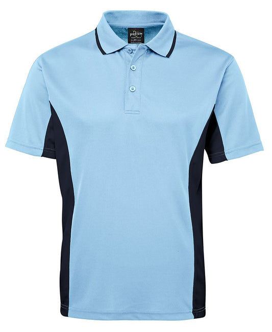 This product is made by JBs Wear and distributed by B-Protected. The Contrast Polyester Polo has the part number of JB7PP
