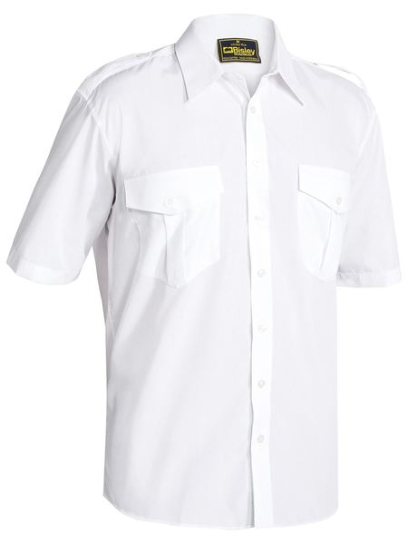 This product is made by Bisley and distributed by B-Protected. The Short Sleeve Epaulette Pilot Shirt has the part number of B-B71526