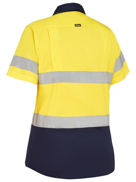 This product is made by Bisley and distributed by B-Protected. The Womens Taped Hi Vis Cool Lightweight Drill Shirt Short Sleeve has the part number of B-BL1896
