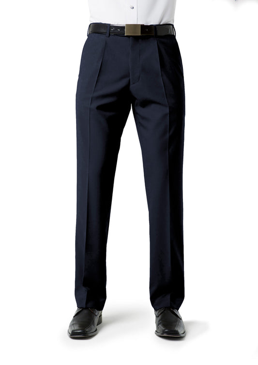 This product is made by Fashion Biz and distributed by B-Protected. The Mens Pleat Front Pants has the part number of BIZBS29110