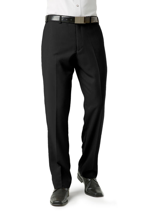 This product is made by Fashion Biz and distributed by B-Protected. The Mens Flat Front Pants has the part number of BIZBS29210