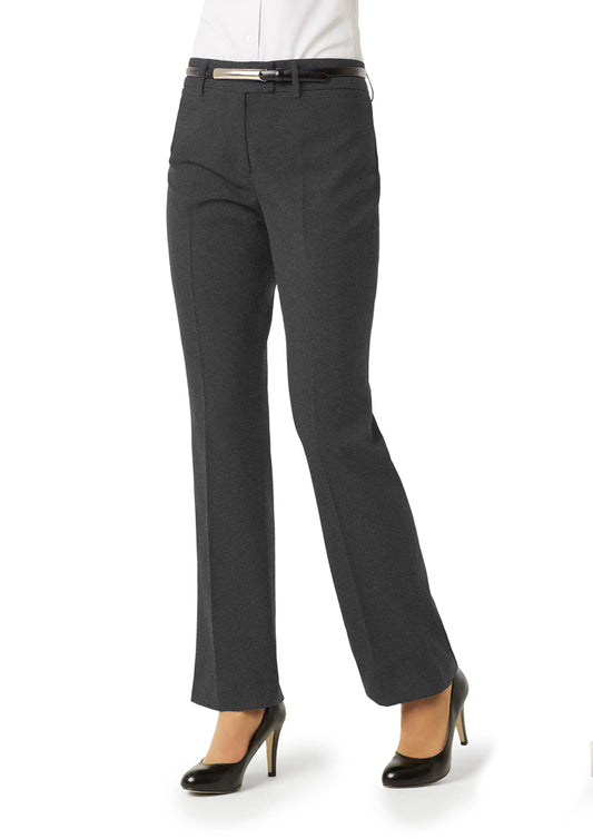 This product is made by Fashion Biz and distributed by B-Protected. The Ladies Flat Front Pants has the part number of BIZBS29320