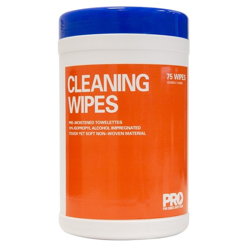 IsoPropyl Clean Wipes - 75 Wipes Per Resealable Canister - made by PRO Choice