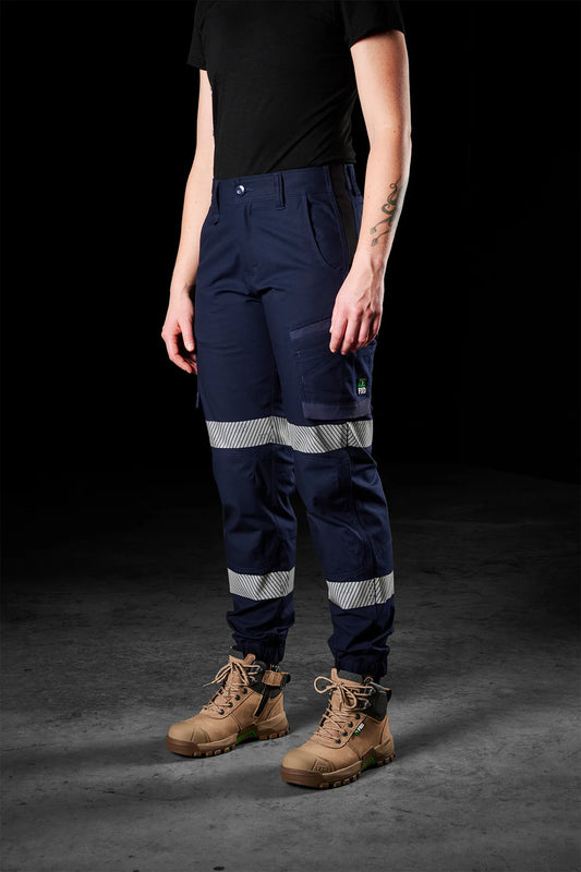 Ladies Ripstop Reflective Cuffed Stretch Work Pants - made by FXD Workwear