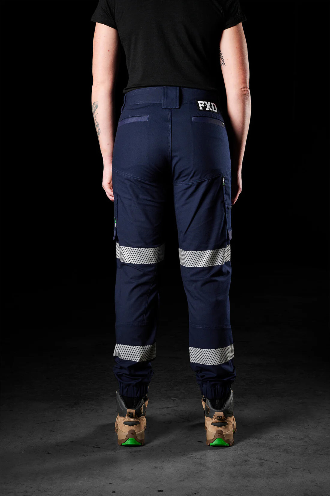 Ladies Ripstop Reflective Cuffed Stretch Work Pants - made by FXD Workwear