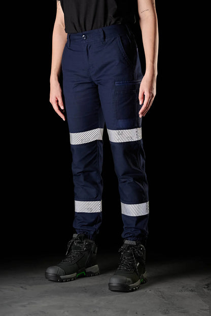 Ladies Reflective Cuffed Stretch Work Pants - made by FXD Workwear