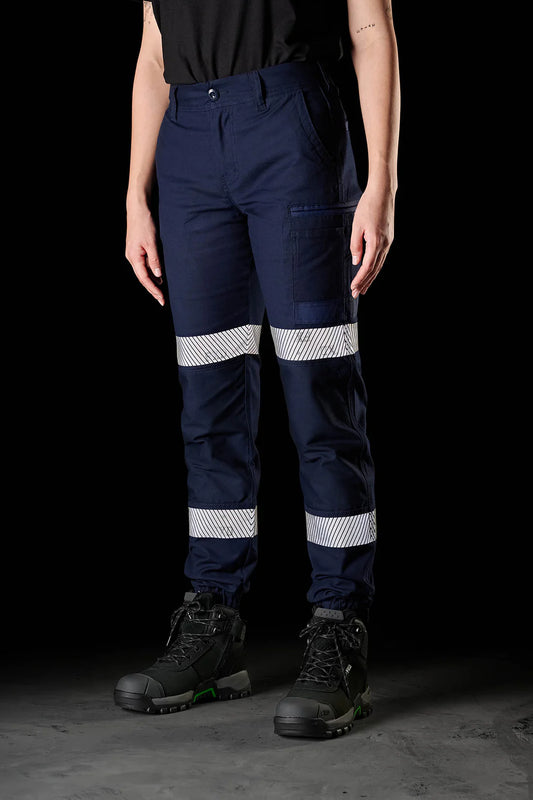 This product is made by FXD Workwear and distributed by B-Protected. The Ladies Reflective Cuffed Stretch Work Pants has the part number of FXDWP4WT