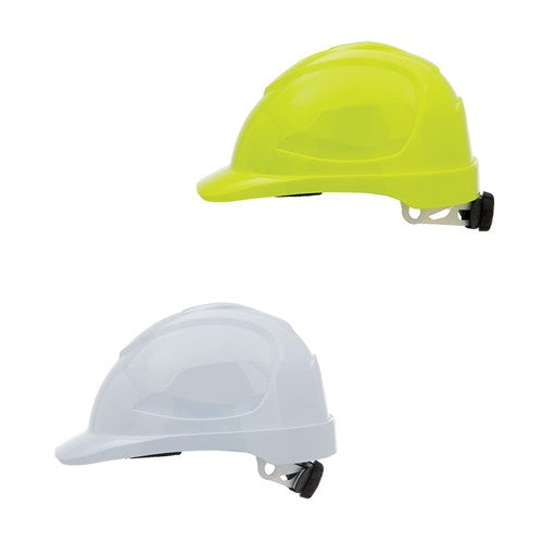V9 Unvented Hard Hat + Ratchet Harness With Printed Logo (Min 20) - made by PRO Choice