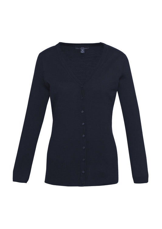 This product is made by Fashion Biz and distributed by B-Protected. The Ladies Milano Cardigan has the part number of BIZLC417L
