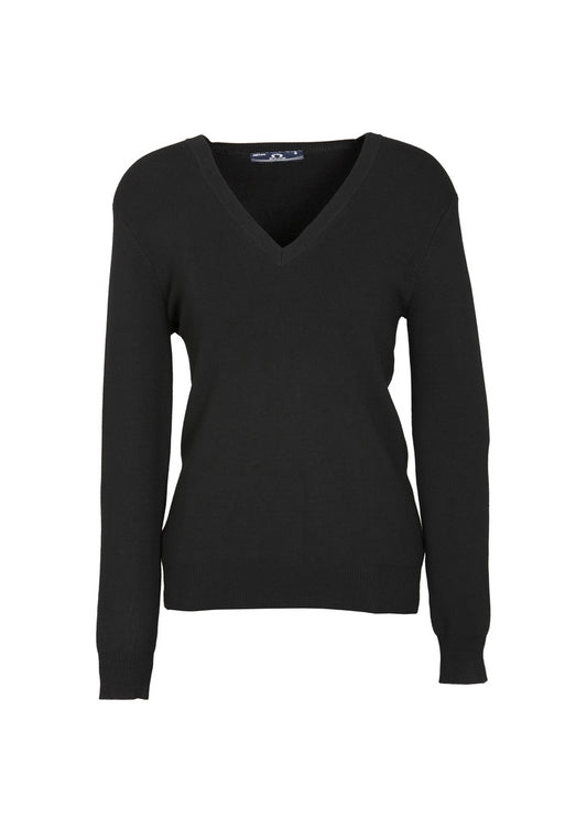 This product is made by Fashion Biz and distributed by B-Protected. The Ladies V Neck Pullover has the part number of BIZLP3506