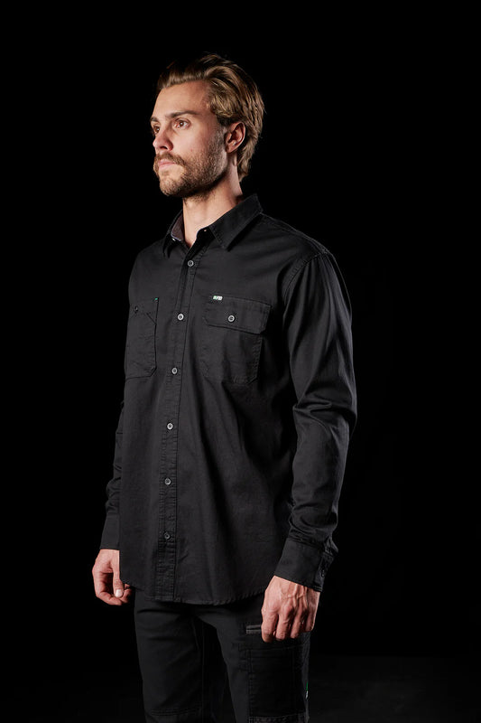 This product is made by FXD Workwear and distributed by B-Protected. The Long Sleeve Strech Work Shirt has the part number of FXDLSH1