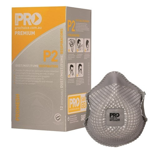 This product is made by PRO Choice and distributed by B-Protected. The P2 No Valve Pro Mesh Dust Masks - Box 12 has the part number of PROPC821