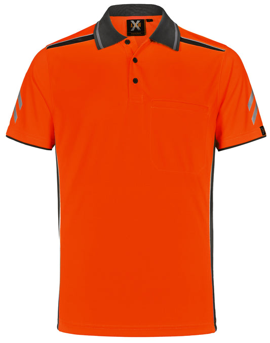 This product is made by AIW and distributed by B-Protected. The Hi Vis Cooldry Vented Short Sleeve Polo has the part number of AIWPS210