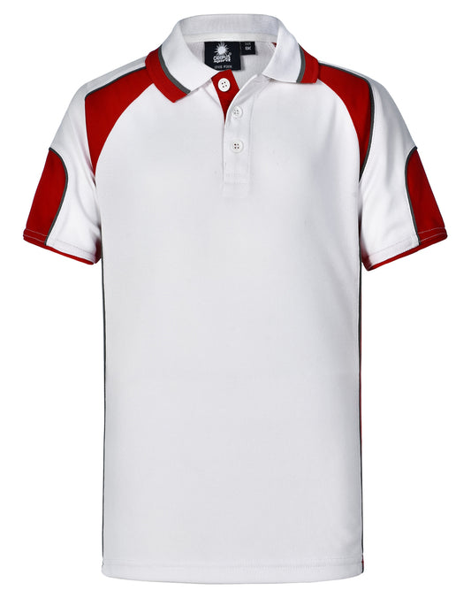This product is made by AIW and distributed by B-Protected. The Kids Short Sleeve Contrast Polo has the part number of AIWPS61K