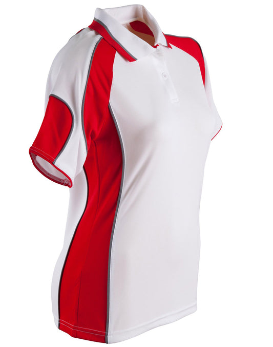 This product is made by AIW and distributed by B-Protected. The Ladies Contrast Short Sleeve Polo has the part number of AIWPS62