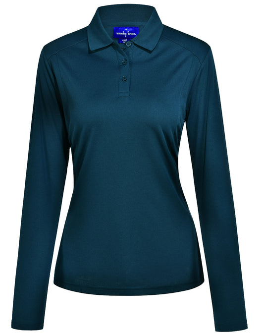 This product is made by AIW and distributed by B-Protected. The Ladies Bambo Long Sleeve Polo has the part number of AIWPS90