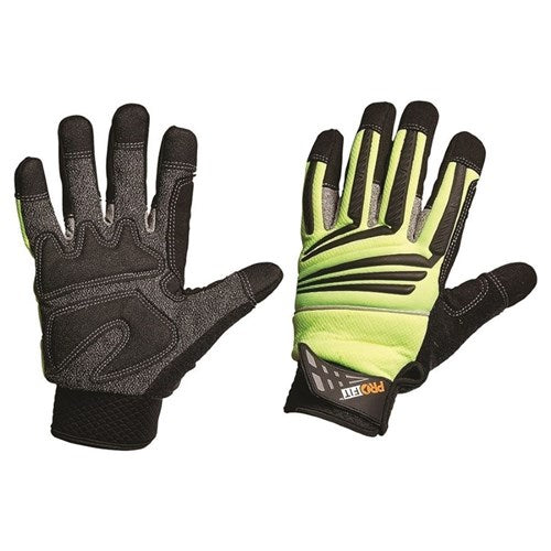 Profit Grip Hivis Yellow Mechanics Gloves - made by PRO Choice