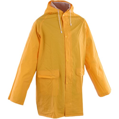 Yellow PVC 3/4 Length Rain Coat - made by PRO Choice