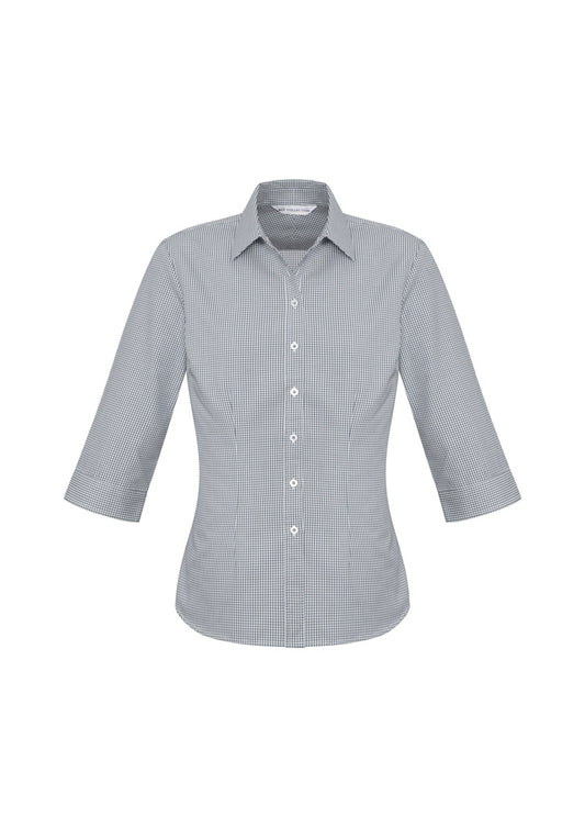 This product is made by Fashion Biz and distributed by B-Protected. The Ladie Ellison 3/4 Sleeve Shirt has the part number of BIZS716LT