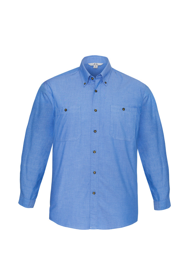 Chambray Long Sleeve Shirt - made by Fashion Biz