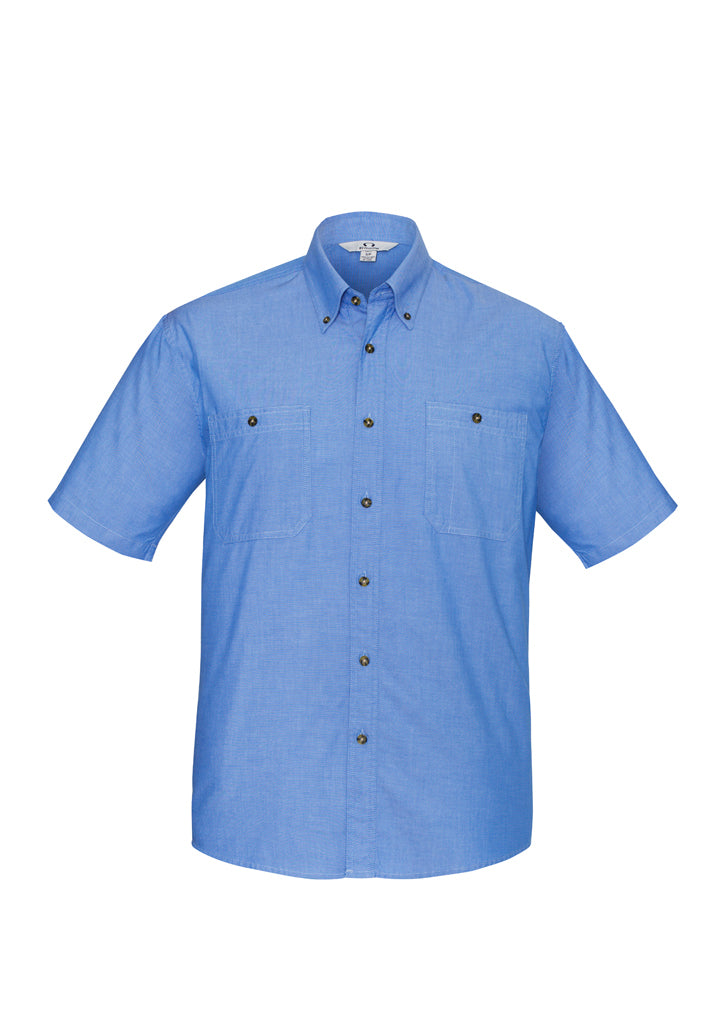 Short Sleeve Chambray Shirt - made by Fashion Biz