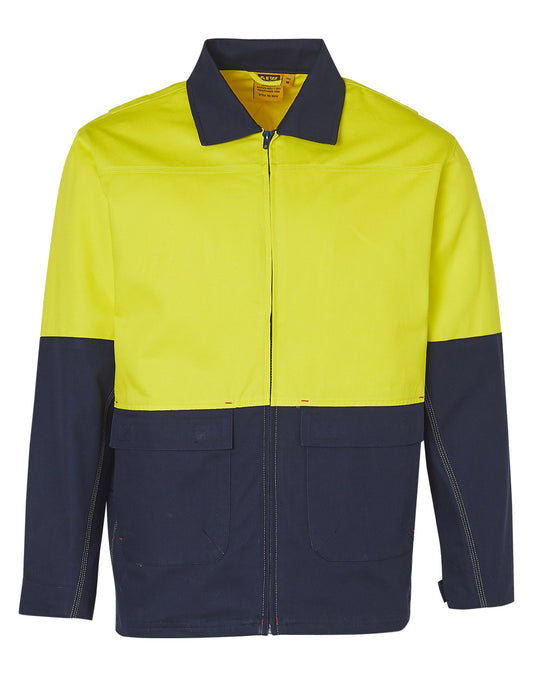 This product is made by AIW and distributed by B-Protected. The Hi Vis Cotton Jacket has the part number of AIWSW45