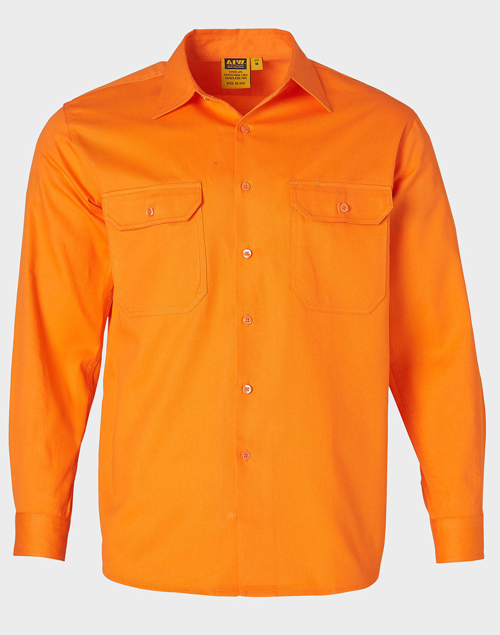 Mens Hi Vis Long Sleeve Drill Shirt - made by AIW