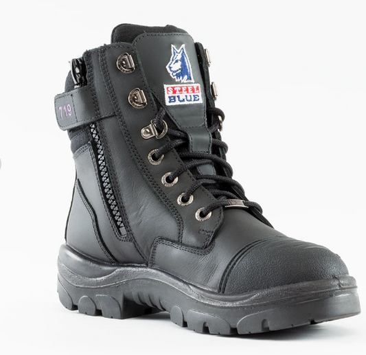 This product is made by Steel Blue and distributed by B-Protected. The Ladies Southern Cross Zipboots has the part number of SB512719