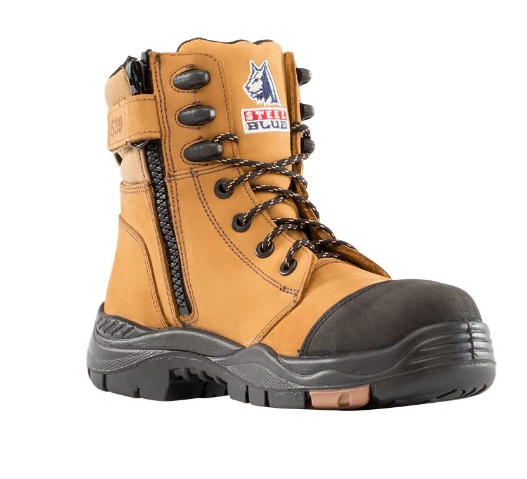 This product is made by Steel Blue and distributed by B-Protected. The Tpu Torquay Safety Boots has the part number of SB617539-WN-10