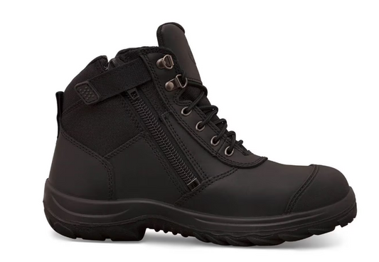 Ankle Lace Up Safety Zip Boot - made by Oliver Footwear