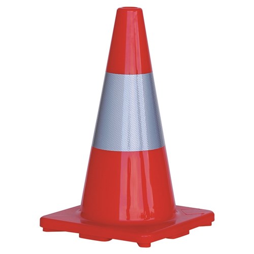 Orange PVC Traffic Cone With Reflective Tape 450mm - made by PRO Choice