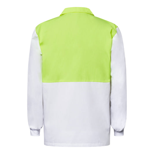 This product is made by Workcraft and distributed by B-Protected. The Hi Vis Long Sleeve Food Industry Jacshirt With Modesty Insert has the part number of NCC-WS6069