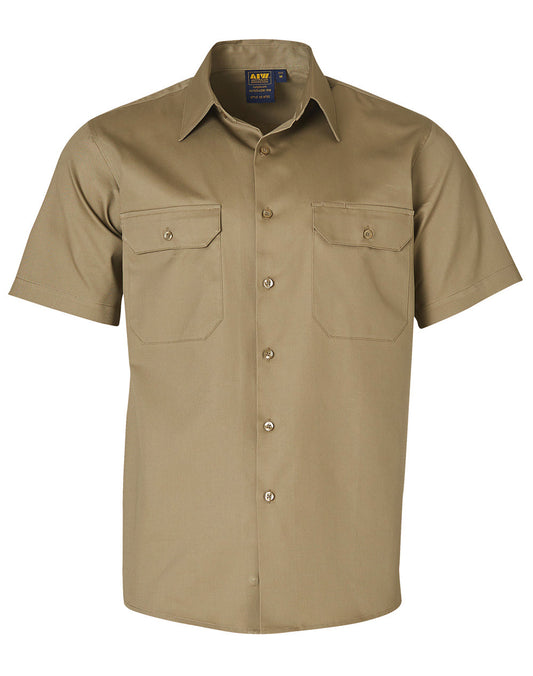 This product is made by AIW and distributed by B-Protected. The Cotton Drill Short Sleeve Work Shirt has the part number of AIWWT03