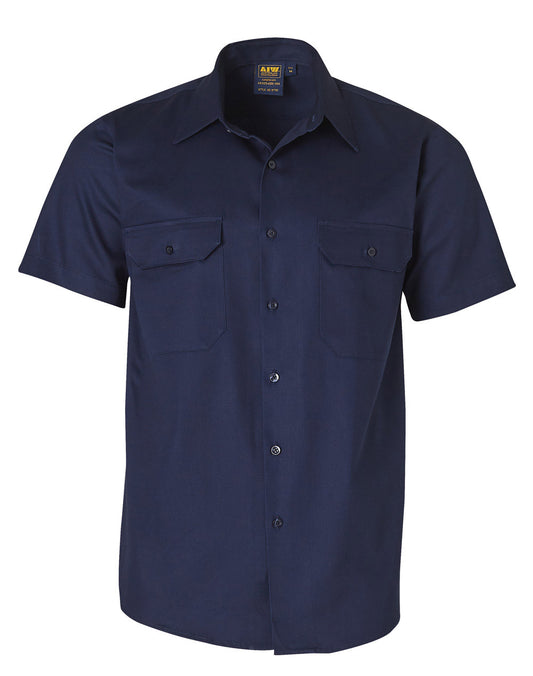 Cotton Drill Short Sleeve Work Shirt - made by AIW