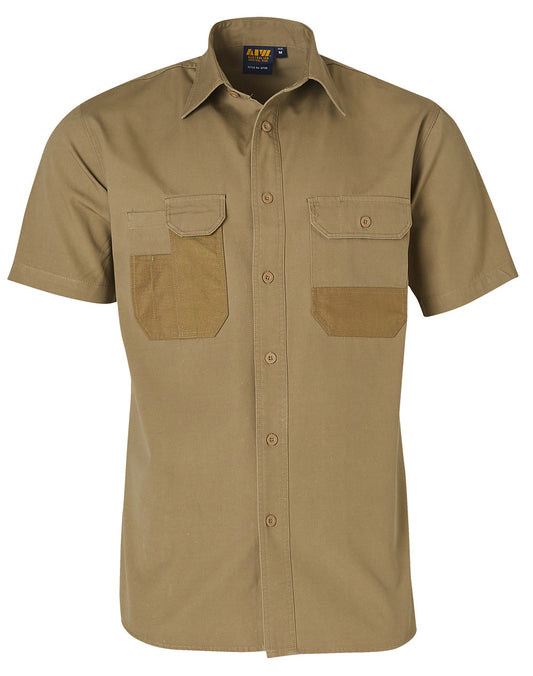 This product is made by AIW and distributed by B-Protected. The Short Sleeve Durable Work Shirt has the part number of AIWWT05
